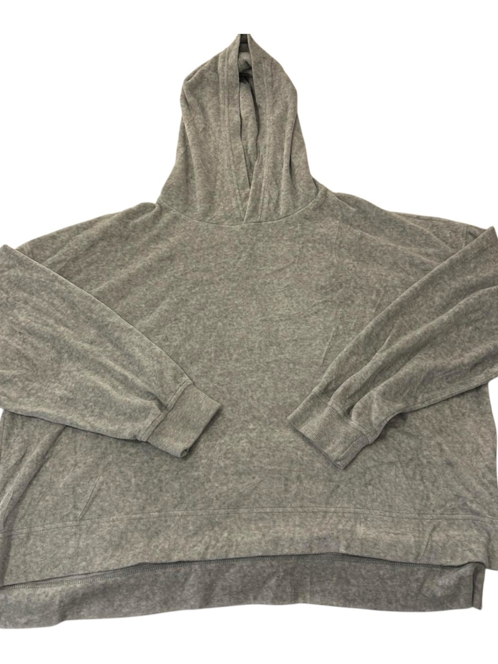 Aerie Cozy Fleece Hooded Pullover Light Gray